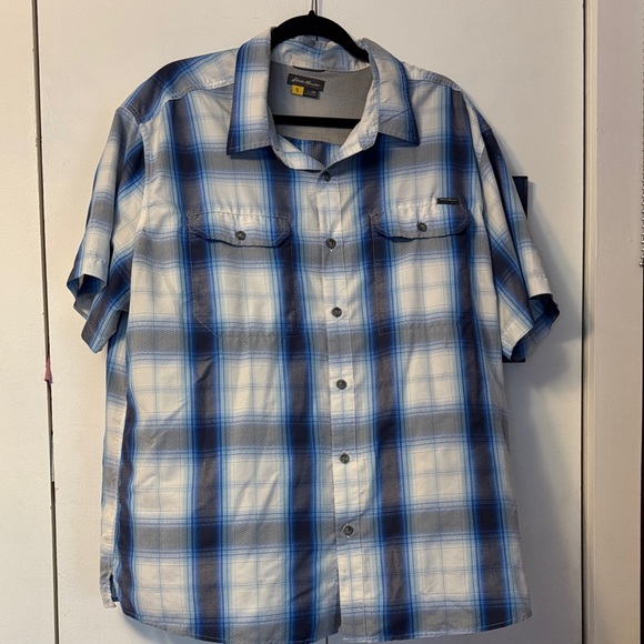 Eddie Bauer Blue and White Plaid Casual Shirt - Picture 1 of 2